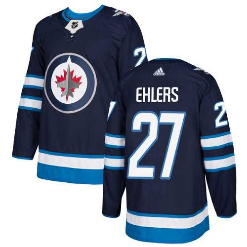 Men's Adidas Winnipeg Jets #27 Nikolaj Ehlers Navy Blue Home Authentic Stitched NHL Jersey