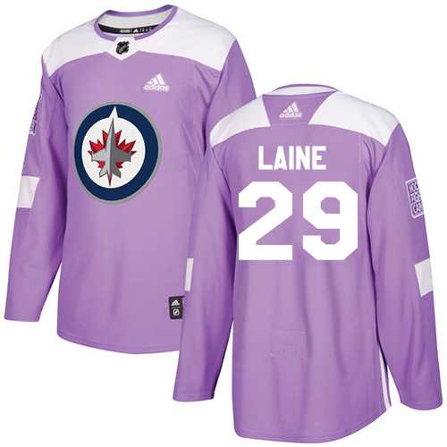 Men's Adidas Winnipeg Jets #29 Patrik Laine Purple Authentic Fights Cancer Stitched NHL Jersey