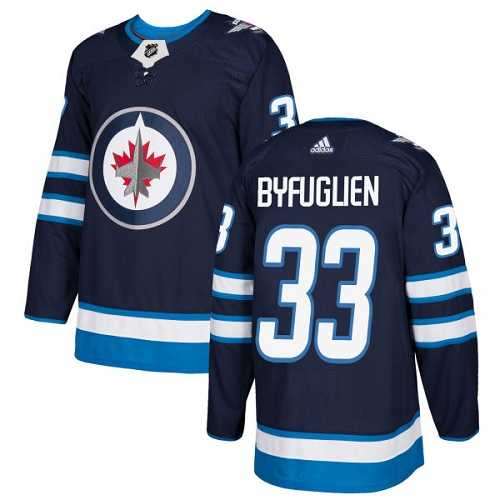 Men's Adidas Winnipeg Jets #33 Dustin Byfuglien Navy Blue Home Authentic Stitched NHL Jersey