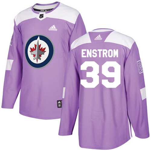 Men's Adidas Winnipeg Jets #39 Tobias Enstrom Purple Authentic Fights Cancer Stitched NHL Jersey