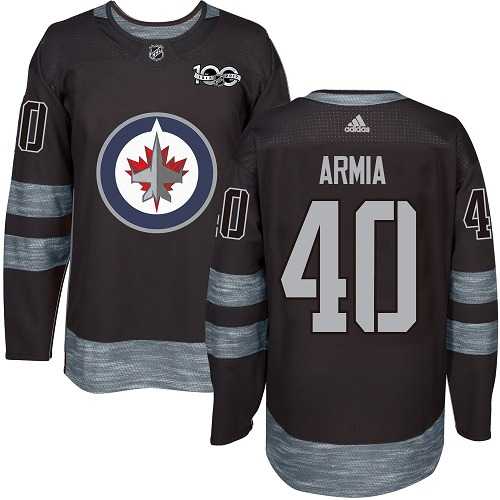 Men's Adidas Winnipeg Jets #40 Joel Armia Black 1917-2017 100th Anniversary Stitched NHL Jersey