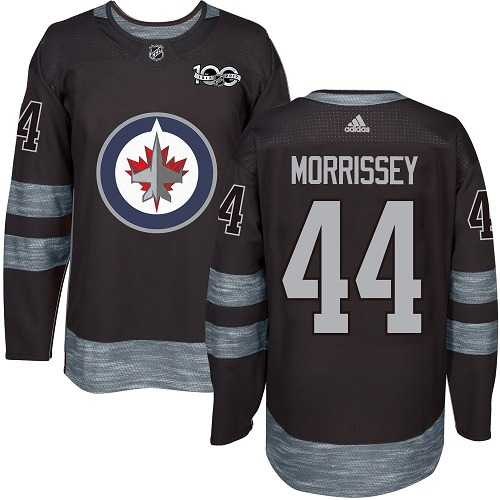 Men's Adidas Winnipeg Jets #44 Josh Morrissey Black 1917-2017 100th Anniversary Stitched NHL Jersey