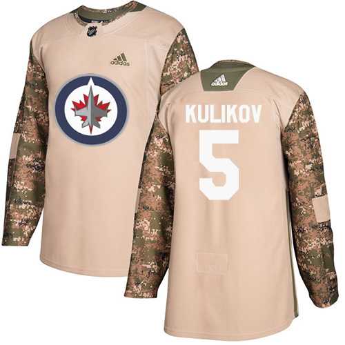 Men's Adidas Winnipeg Jets #5 Dmitry Kulikov Camo Authentic 2017 Veterans Day Stitched NHL Jersey