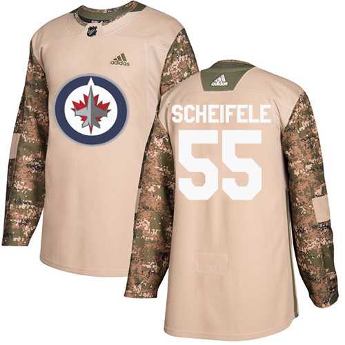 Men's Adidas Winnipeg Jets #55 Mark Scheifele Camo Authentic 2017 Veterans Day Stitched NHL Jersey