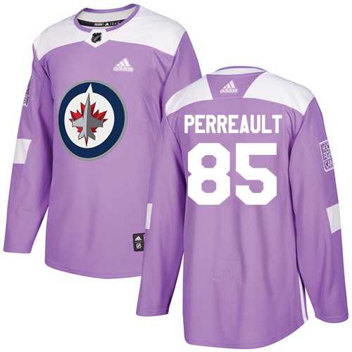 Men's Adidas Winnipeg Jets #85 Mathieu Perreault Purple Authentic Fights Cancer Stitched NHL Jersey