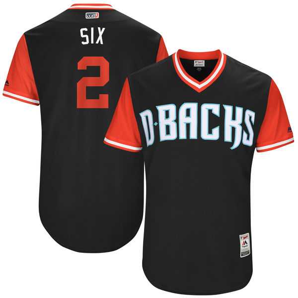 Men's Arizona Diamondbacks #2 Jeff Mathis Six Majestic Black 2017 Little League World Series Players Weekend Jersey