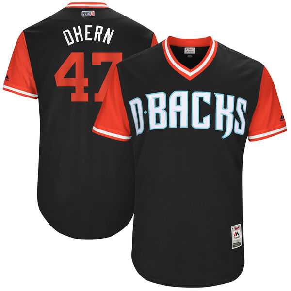 Men's Arizona Diamondbacks #47 David Hernandez Dhern Majestic Black 2017 Little League World Series Players Weekend Jersey
