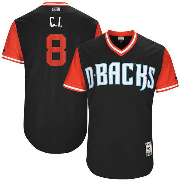 Men's Arizona Diamondbacks #8 Chris Iannetta C.I Majestic Black 2017 Little League World Series Players Weekend Jersey