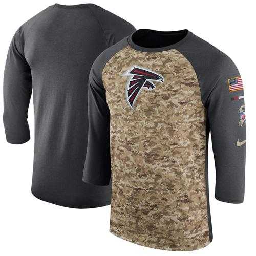 Men's Atlanta Falcons Nike Camo Anthracite Salute to Service Sideline Legend Performance Three-Quarter Sleeve T-Shirt