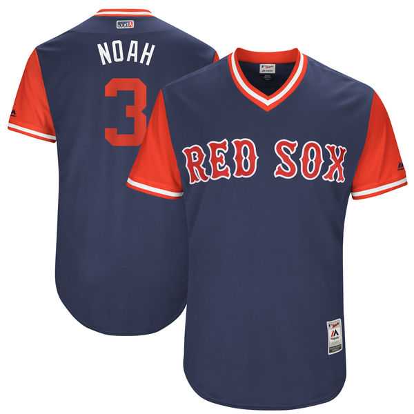 Men's Boston Red Sox #3 Sandy Leon Noah Majestic Navy 2017 Little League World Series Players Weekend Jersey