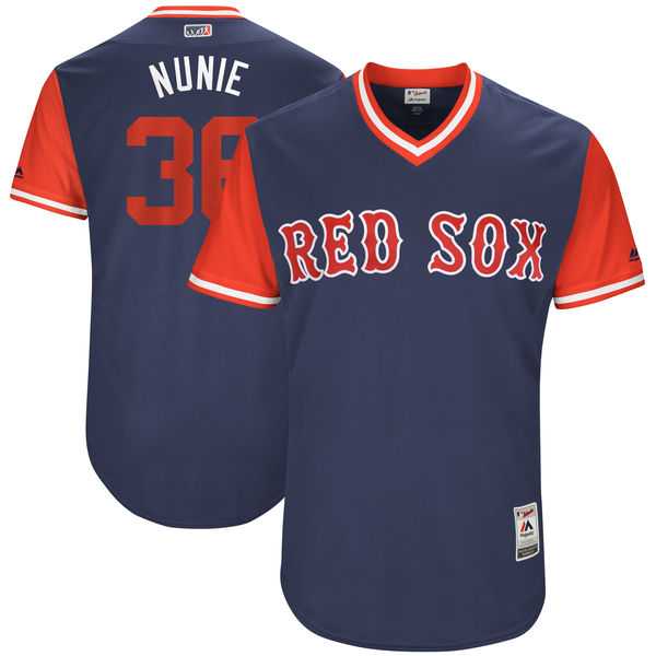 Men's Boston Red Sox #36 Eduardo Nunez Nunie Majestic Navy 2017 Little League World Series Players Weekend Jersey