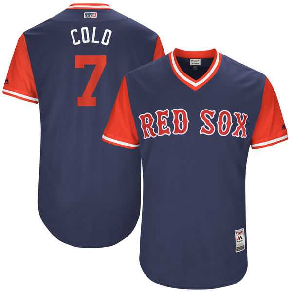 Men's Boston Red Sox #7 Christian Vazquez Colo Majestic Navy 2017 Little League World Series Players Weekend Jersey