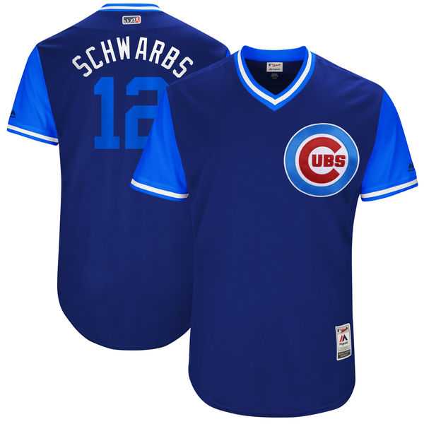 Men's Chicago Cubs #12 Kyle Schwarber Schwarbs Majestic Royal 2017 Little League World Series Players Weekend Jersey