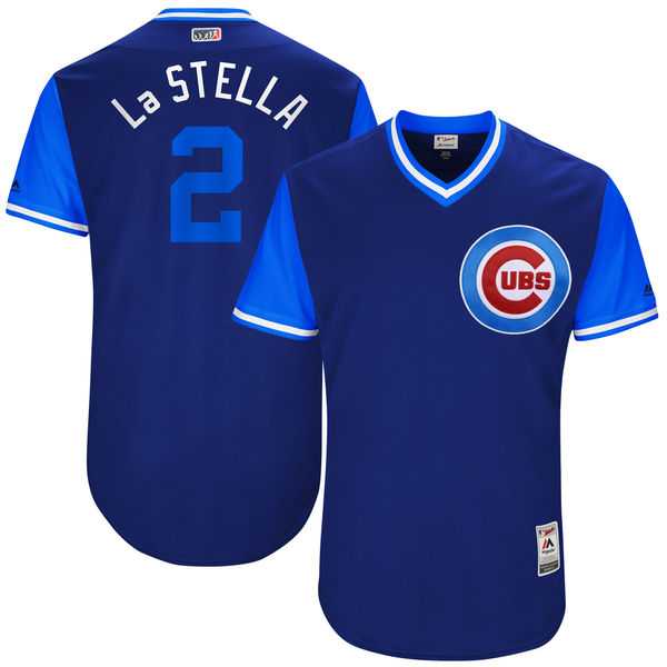 Men's Chicago Cubs #2 Tommy La Stella La Stella Majestic Royal 2017 Little League World Series Players Weekend Jersey