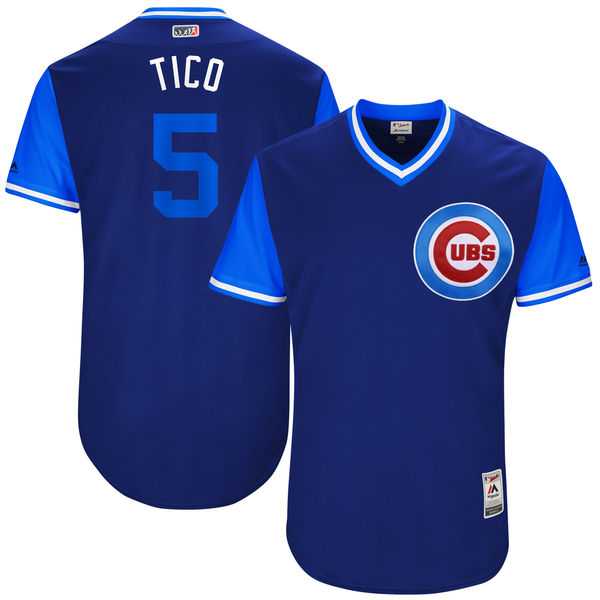 Men's Chicago Cubs #5 Albert Almora Tico Majestic Royal 2017 Little League World Series Players Weekend Jersey