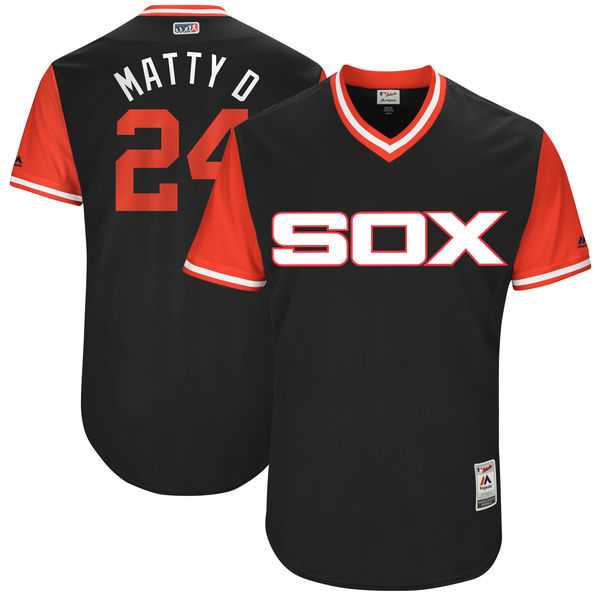 Men's Chicago White Sox #24 Matt Davidson Matty D Majestic Black 2017 Little League World Series Players Weekend Jersey