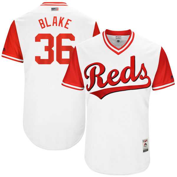 Men's Cincinnati Reds #36 Blake Wood Blake Majestic White 2017 Little League World Series Players Weekend Jersey