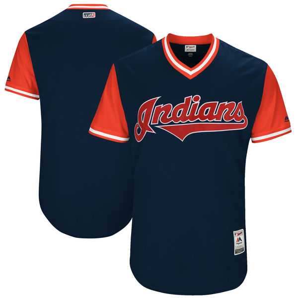 Men's Cleveland Indians Customized Navy 2017 Little League World Series Players Weekend Jersey