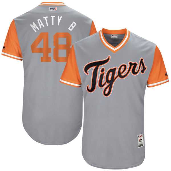 Men's Detroit Tigers #48 Matthew Boyd Matty B Majestic Gray 2017 Little League World Series Players Weekend Jersey