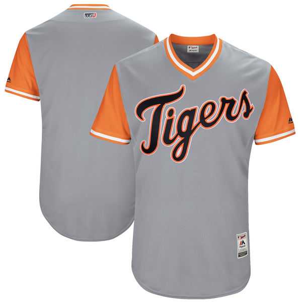 Men's Detroit Tigers Customized Gray 2017 Little League World Series Players Weekend Jersey Men's Detroit Tigers Customized Gray 2017 Little League World Series Players Weekend Jersey
