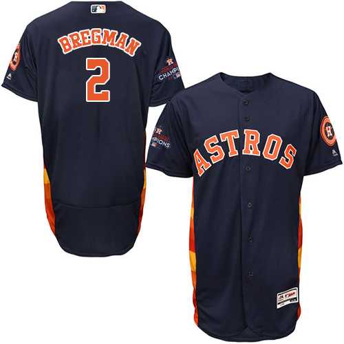 Men's Houston Astros #2 Alex Bregman Navy Blue Flexbase Authentic Collection 2017 World Series Champions Stitched MLB Jersey