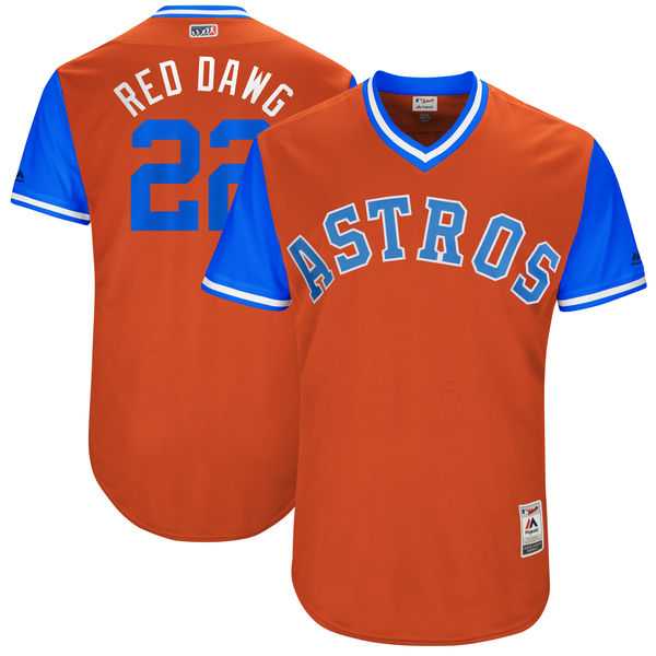 Men's Houston Astros #22 Josh Reddick Red Dawg Majestic Orange 2017 Little League World Series Players Weekend Jersey