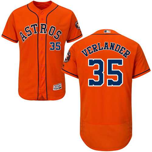Men's Houston Astros #35 Justin Verlander Orange Flexbase Authentic Collection Stitched MLB Jersey