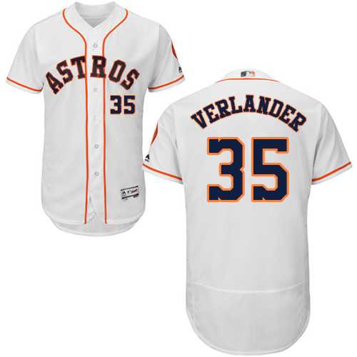 Men's Houston Astros #35 Justin Verlander White Flexbase Authentic Collection Stitched MLB Jersey