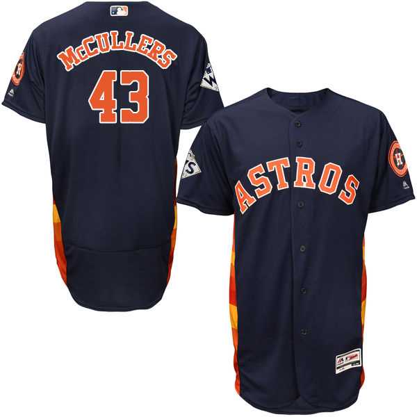 Men's Houston Astros #43 Lance McCullers Navy Blue Flexbase Authentic Collection 2017 World Series Bound Stitched MLB Jersey