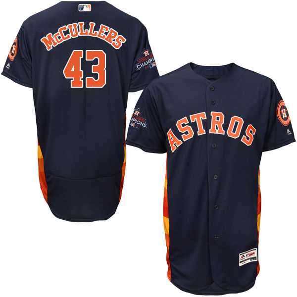 Men's Houston Astros #43 Lance McCullers Navy Blue Flexbase Authentic Collection 2017 World Series Champions Stitched MLB Jersey