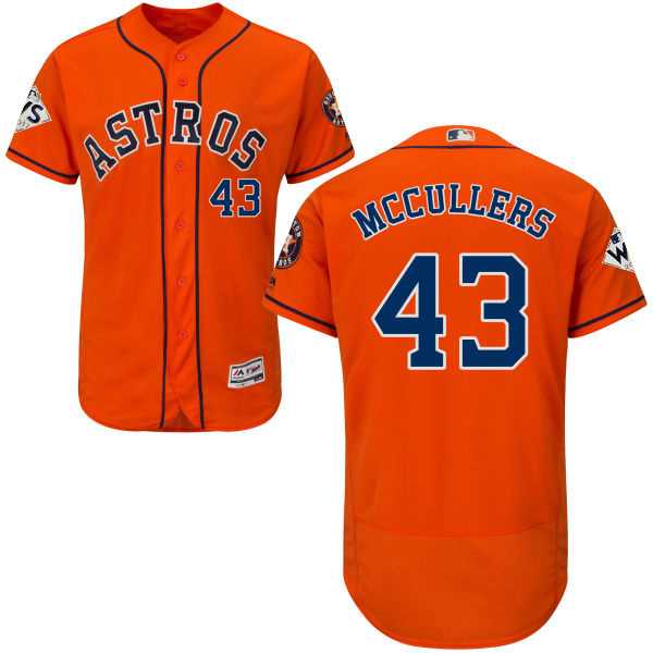 Men's Houston Astros #43 Lance McCullers Orange Flexbase Authentic Collection 2017 World Series Bound Stitched MLB Jersey