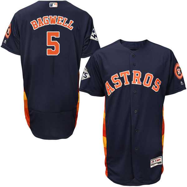 Men's Houston Astros #5 Jeff Bagwell Navy Blue Flexbase Authentic Collection 2017 World Series Bound Stitched MLB Jersey