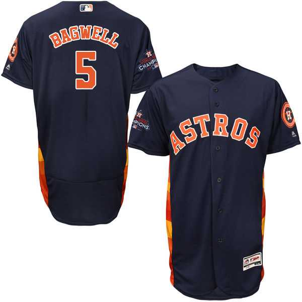 Men's Houston Astros #5 Jeff Bagwell Navy Blue Flexbase Authentic Collection 2017 World Series Champions Stitched MLB Jersey