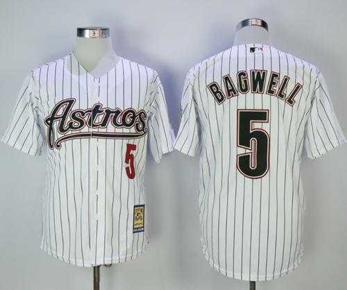 Men's Houston Astros #5 Jeff Bagwell White Strip 2000 Turn Back The Clock Stitched MLB Jersey Men's Houston Astros #5 Jeff Bagwell White Strip 2000 Turn Back The Clock Stitched MLB Jersey