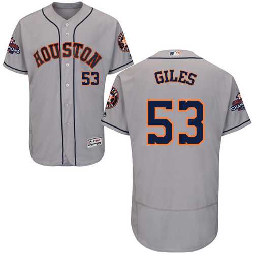 Men's Houston Astros #53 Ken Giles Grey Flexbase Authentic Collection 2017 World Series Champions Stitched MLB Jersey Men's Houston Astros #53 Ken Giles Grey Flexbase Authentic Collection 2017 World Series Champions Stitched MLB Jersey