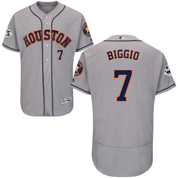 Men's Houston Astros #7 Craig Biggio Grey Flexbase Authentic Collection 2017 World Series Bound Stitched MLB Jersey Men's Houston Astros #7 Craig Biggio Grey Flexbase Authentic Collection 2017 World Series Bound Stitched MLB Jersey