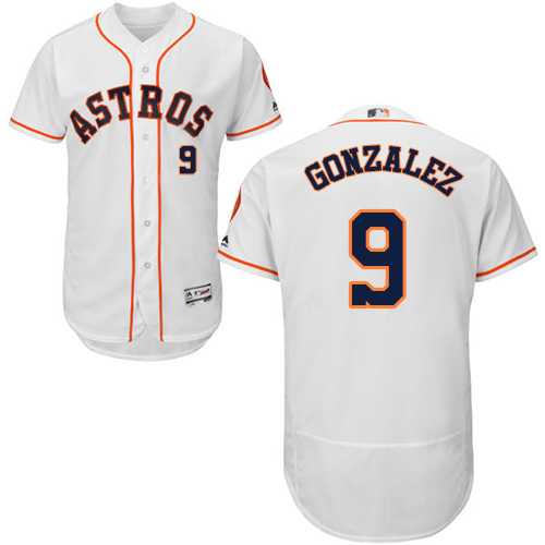 Men's Houston Astros #9 Marwin Gonzalez White Flexbase Authentic Collection Stitched MLB Jersey