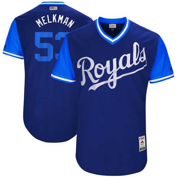 Men's Kansas City Royals #53 Melky Cabrera Melkman Majestic Royal 2017 Little League World Series Players Weekend Jersey