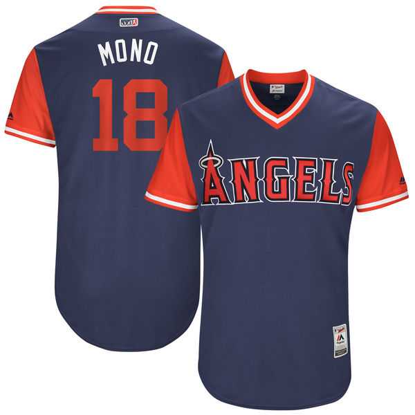 Men's Los Angeles Angels #18 Luis Valbuena Mono Majestic Navy 2017 Little League World Series Players Weekend Jersey