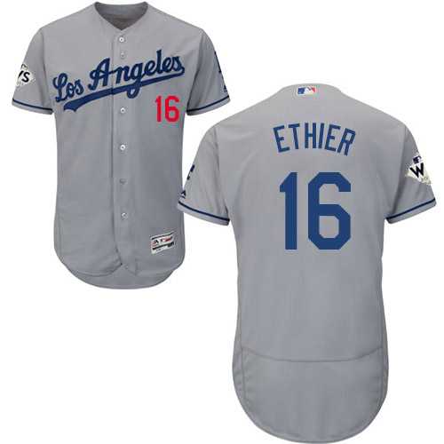 Men's Los Angeles Dodgers #16 Andre Ethier Grey Flexbase Authentic Collection 2017 World Series Bound Stitched MLB Jersey Men's Los Angeles Dodgers #16 Andre Ethier Grey Flexbase Authentic Collection 2017 World Series Bound Stitched MLB Jersey