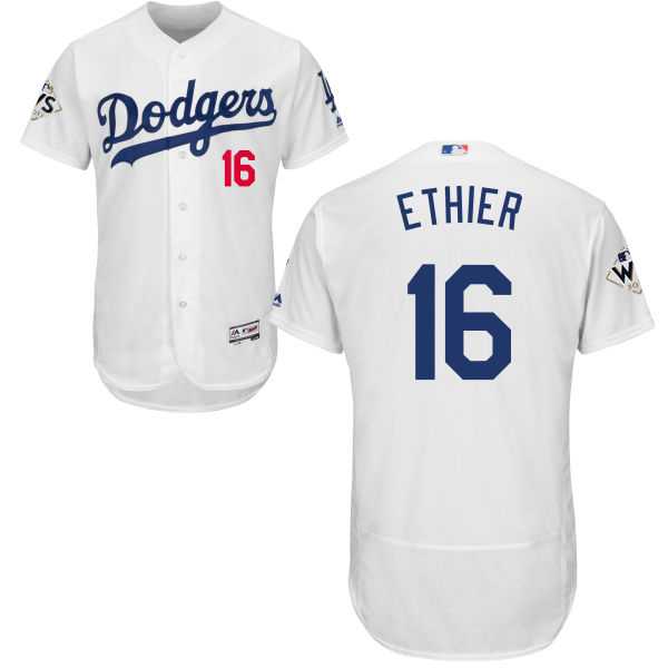 Men's Los Angeles Dodgers #16 Andre Ethier White Flexbase Authentic Collection 2017 World Series Bound Stitched MLB Jersey