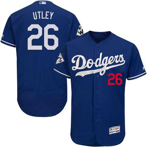Men's Los Angeles Dodgers #26 Chase Utley Blue Flexbase Authentic Collection 2017 World Series Bound Stitched MLB Jersey Men's Los Angeles Dodgers #26 Chase Utley Blue Flexbase Authentic Collection 2017 World Series Bound Stitched MLB Jersey