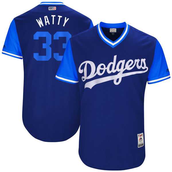 Men's Los Angeles Dodgers #33 Tony Watson Watty Majestic Royal 2017 Little League World Series Players Weekend Jersey