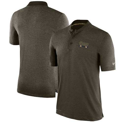 Men's Los Angeles Rams Nike Olive Salute to Service Sideline Polo T-Shirt