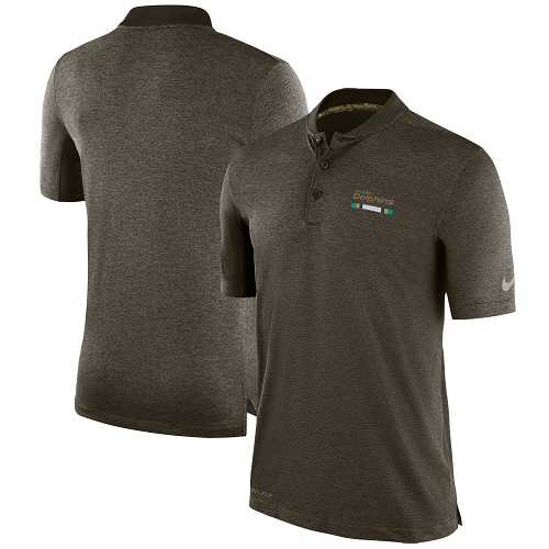 Men's Miami Dolphins Nike Olive Salute to Service Sideline Polo T-Shirt