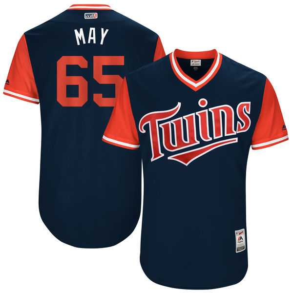 Men's Minnesota Twins #65 Trevor May May Majestic Navy 2017 Little League World Series Players Weekend Jersey