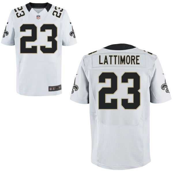 Men's New Orleans Saints #23 Marshon Lattimore Nike White Elite Jersey