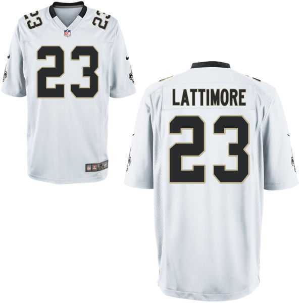 Men's New Orleans Saints #23 Marshon Lattimore Nike White Game Jersey