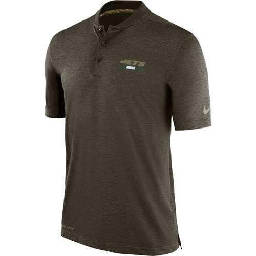 Men's New York Jets Nike Olive Salute to Service Sideline Polo T-Shirt