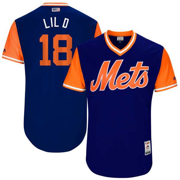 Men's New York Mets #18 Travis D'Arnaud Lil D Majestic Royal 2017 Little League World Series Players Weekend Jersey Men's New York Mets #18 Travis D'Arnaud Lil D Majestic Royal 2017 Little League World Series Players Weekend Jersey